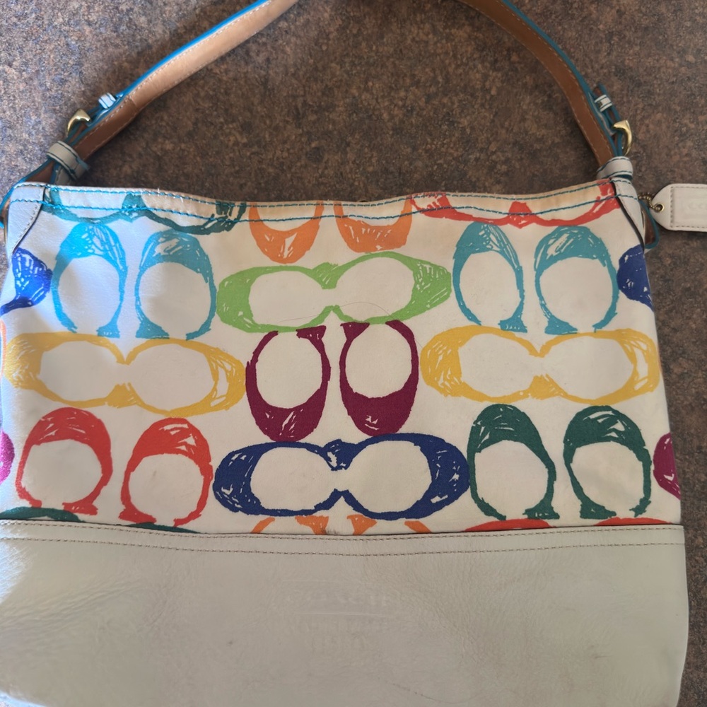 Colorful C Patterned Hobo Bag